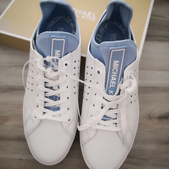 Michael kors ace leather and scuba sneaker Clearance